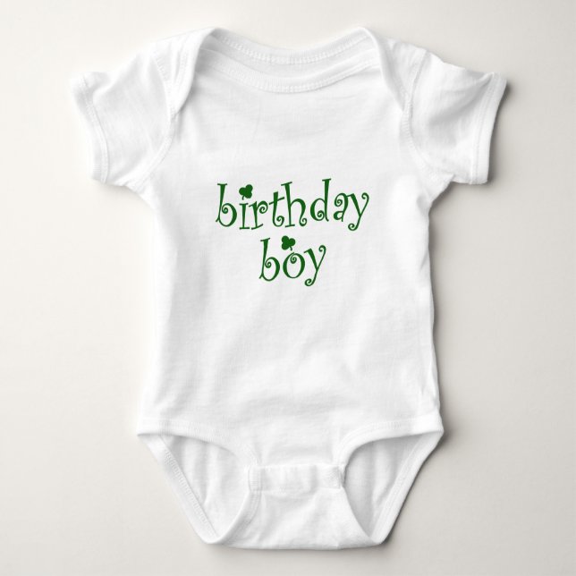 Body Para Bebê Garoto de aniversário de Patrick com Shamrocks (Frente)