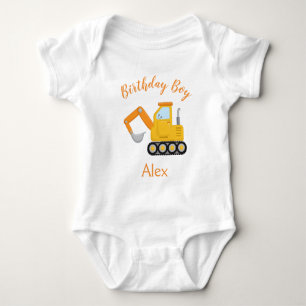 Body Para Bebê Garoto de Aniversário do Caminhão de Construção