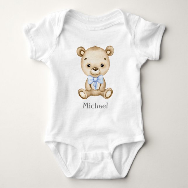 Body Para Bebê Garoto Urso Bebê Urso Bebê Bebê Roupa Bebê (Frente)