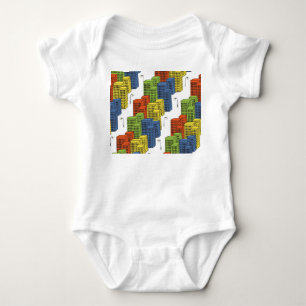Body Para Bebê Garrafas De Vidro, Design de Padrão De Abstrato.