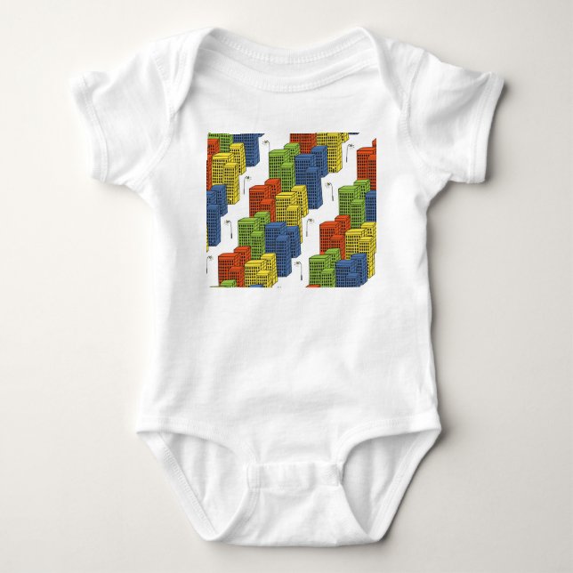 Body Para Bebê Garrafas De Vidro, Design de Padrão De Abstrato. (Frente)