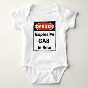 Body Para Bebê Gás explosivo do perigo na parte traseira