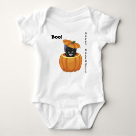 Body Para Bebê Gatinho de Halloween em Pumpkin