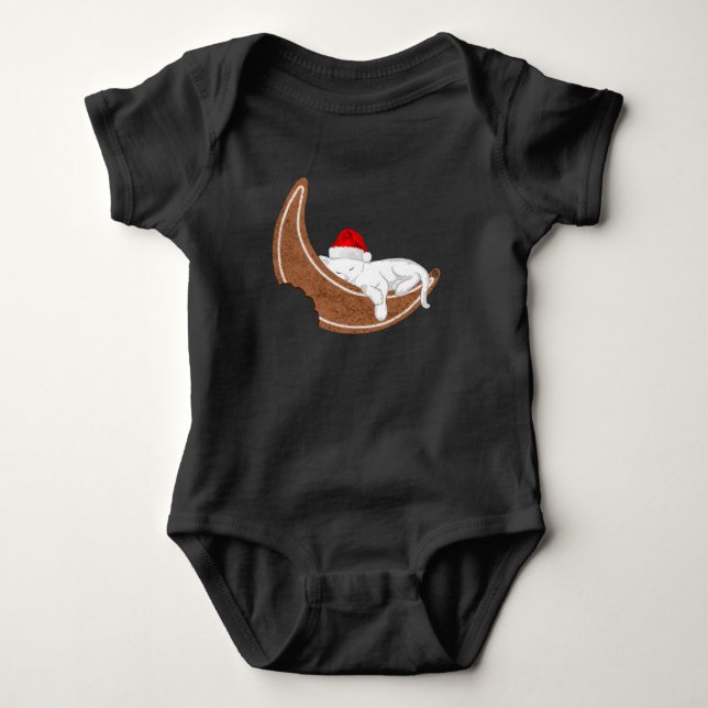 Body Para Bebê Gatinho de papais noeis e Lua de Gingerpão (Frente)