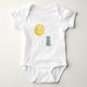 Body Para Bebê Gatinho e lua