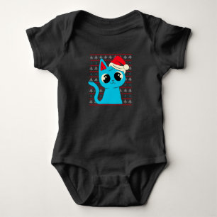 Body Para Bebê Gatinho Feio, Feliz Jumper de Gato de Natal