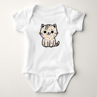 Body Para Bebê Gatinho floral bonito