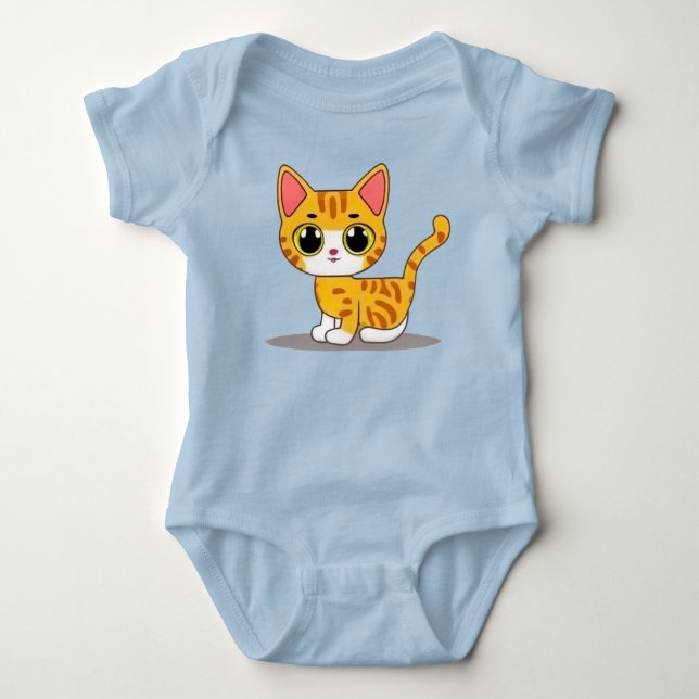 Body Para Bebê Gatinho fofo engraçado (Frente)