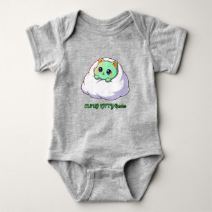 Body Para Bebê Gatinho Fofo Kawaii de Menta na Nuvem