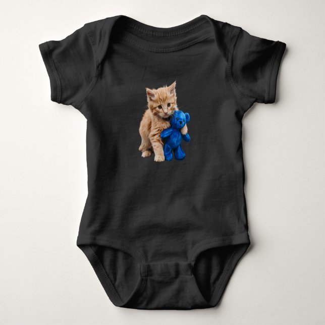 Body Para Bebê Gatinho Laranja Fofo Teddy  (Frente)