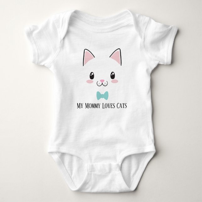 Body Para Bebê gatinho Mamãe amante do gato Bebê Bodô (Frente)