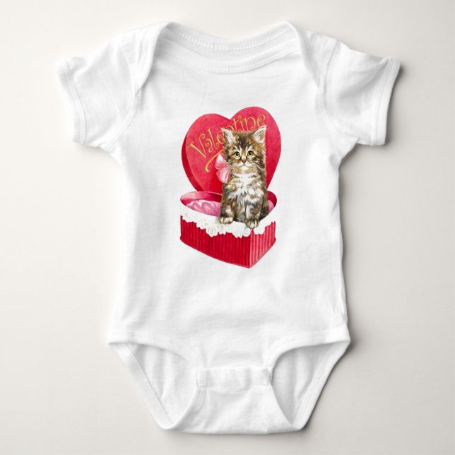 Body Para Bebê Gatinho na caixa de doces (Frente)