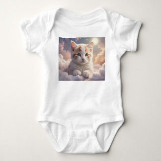Body Para Bebê Gatinho nas nuvens T-Shirt