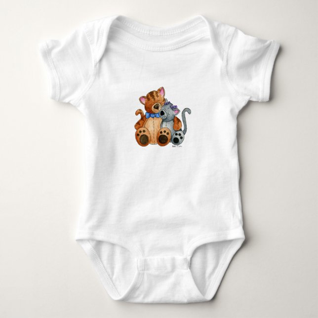 Body Para Bebê Gatinhos do afago uma parte (Frente)