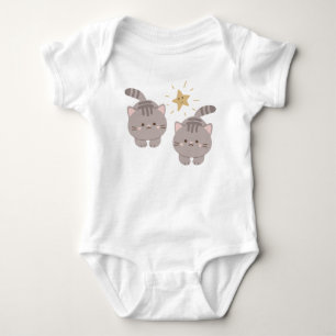 Body Para Bebê Gatinhos gêmeos bonitos