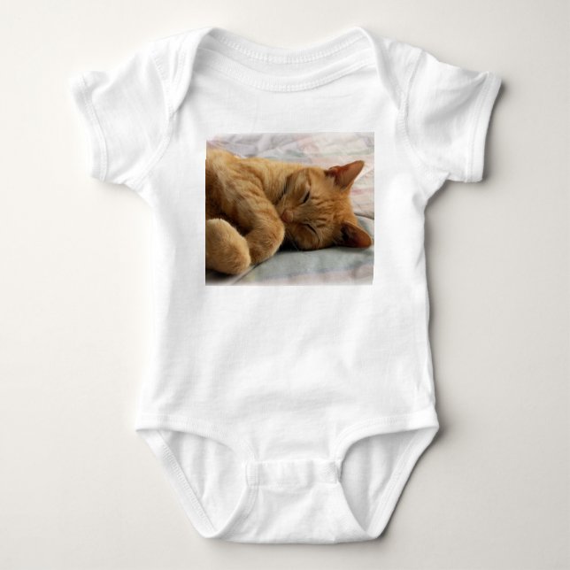 Body Para Bebê Gato Adormecido (Frente)