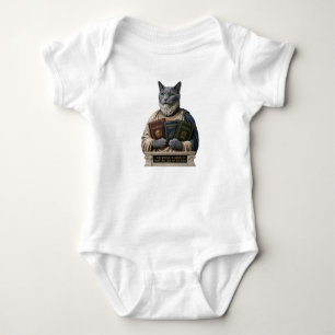 Body Para Bebê Gato Aristóteles Azul Russo
