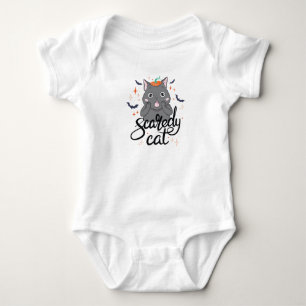 Body Para Bebê Gato Assustador