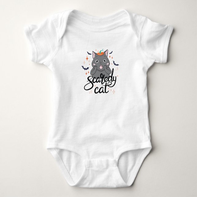 Body Para Bebê Gato Assustador (Frente)