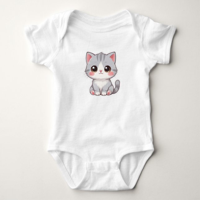Body Para Bebê Gato Bebê Adorável Desenho Animado (Frente)