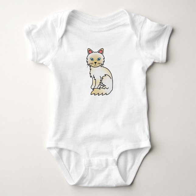 Body Para Bebê Gato Birman / Ragdoll de Pontas Creme (Frente)