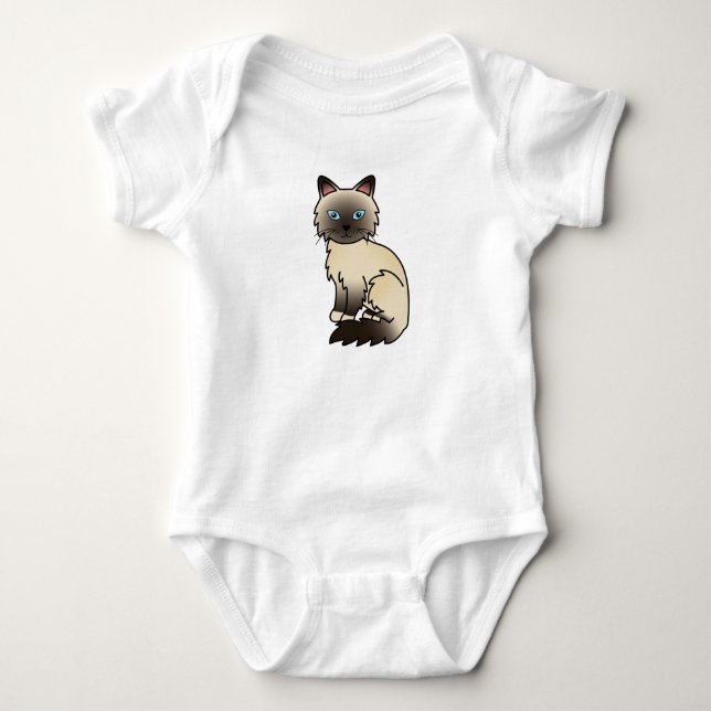 Body Para Bebê Gato Birman / Ragdoll de Pontas Seladas (Frente)