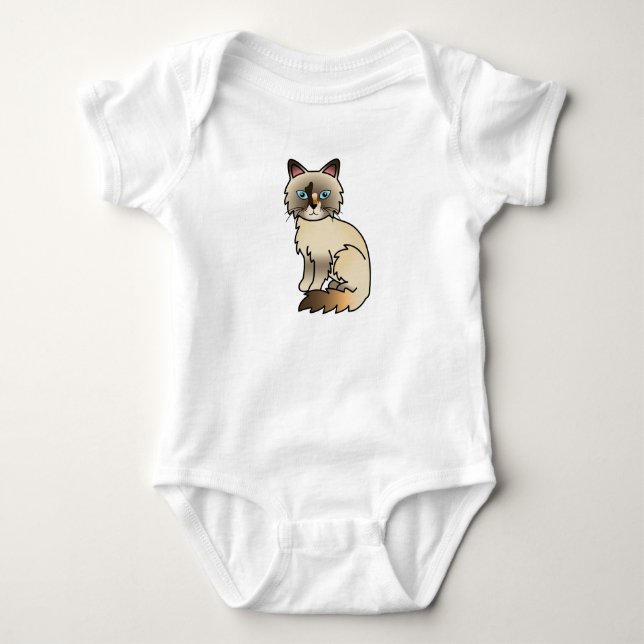 Body Para Bebê Gato Birman / Ragdoll de Pontas Tartaruga (Frente)