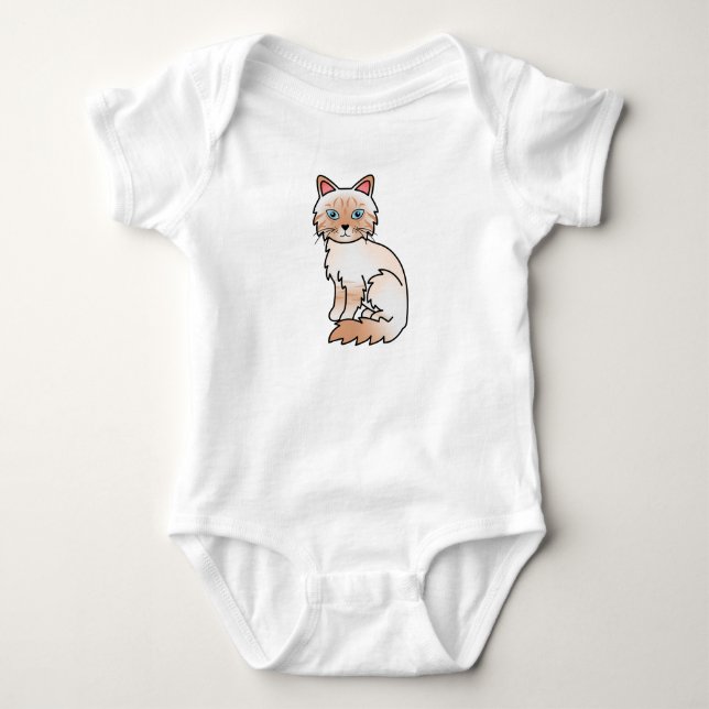 Body Para Bebê Gato Birman / Ragdoll Tabby Ponto Vermelho (Frente)
