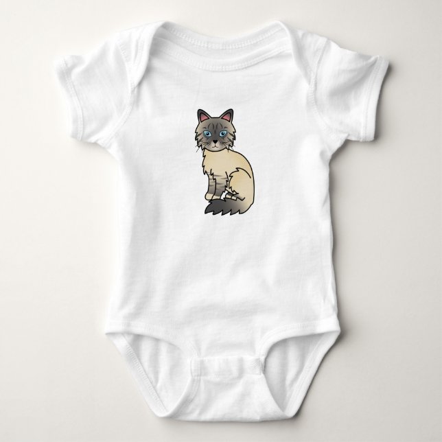 Body Para Bebê Gato Birman / Ragdoll Tabby Prateado (Frente)