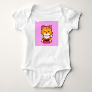 Body Para Bebê Gato Bonito Com Cartoon-23867