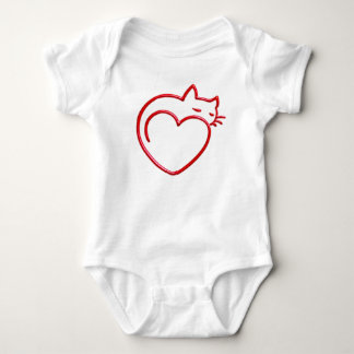 Body Para Bebê Gato Bonito Formatado De Coração