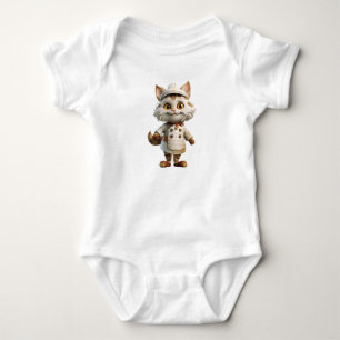 Body Para Bebê Gato bonito pronto para cozinhar