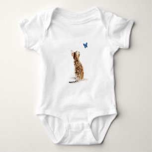Body Para Bebê Gato & borboleta de Bengal