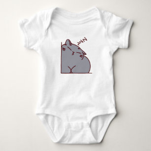 Body Para Bebê Gato Cinza Dormindo