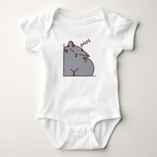 Body Para Bebê Gato Cinza Dormindo