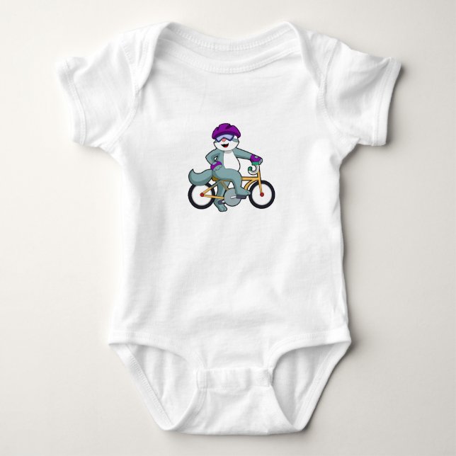 Body Para Bebê Gato com Bicicleta (Frente)
