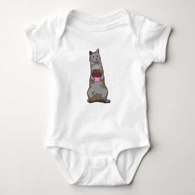 Body Para Bebê Gato com Muffin (Frente)
