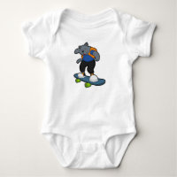 Gato como skateboarder com skate
