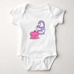 Body Para Bebê Gato Cupcake Roxo Fofo