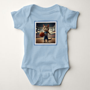 Body Para Bebê Gato de basquete,