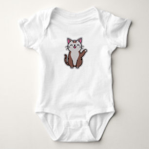 Body Para Bebê Gato De Bebê De Cor D'Água Adorável - Cute E Coz