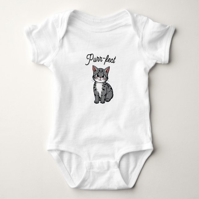 Body Para Bebê Gato de Desenho Purr-feito (Frente)