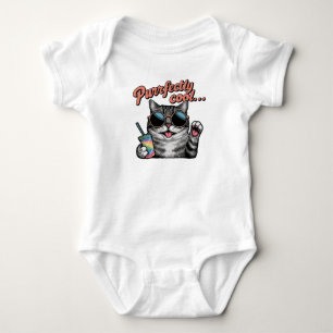 Body Para Bebê Gato de Verão legal