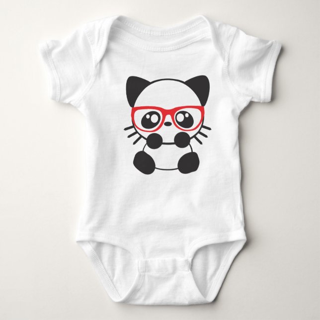 Body Para Bebê Gato do nerd (Frente)