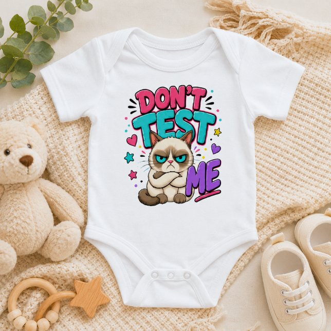 Body Para Bebê Gato Engraçado Não Me Teste (Criador carregado)