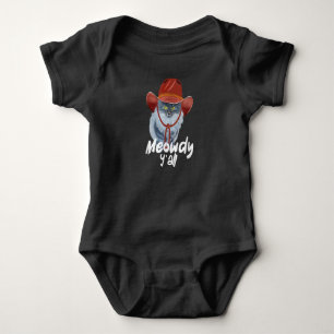 Body Para Bebê Gato engraçado vintage cowboy ocidental país Catbo