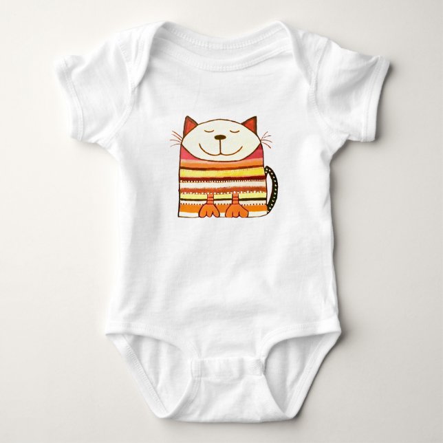 Body Para Bebê Gato Feliz (Frente)
