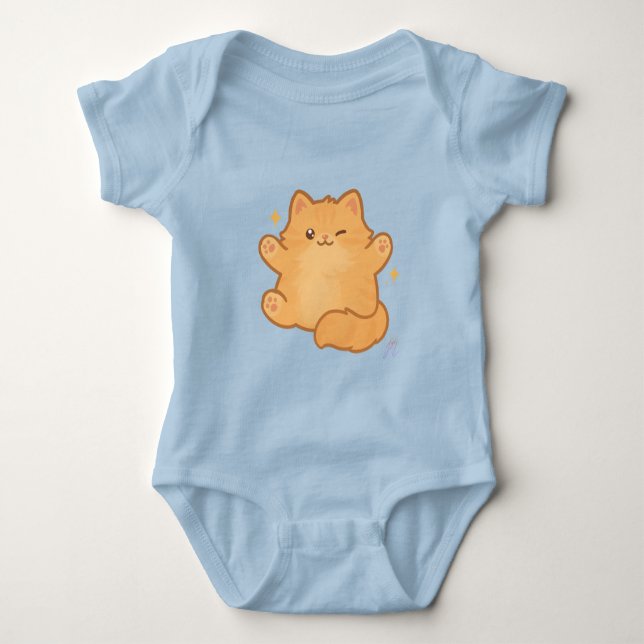 Body Para Bebê Gato Fofo (Frente)