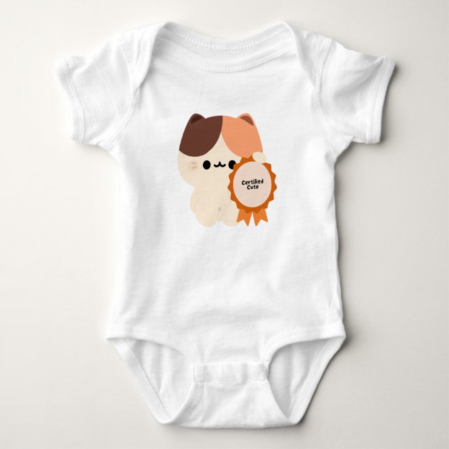 Body Para Bebê Gato Fofo Certificado (Frente)
