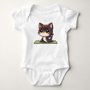 Body Para Bebê Gato Gato de Ioga Chibi